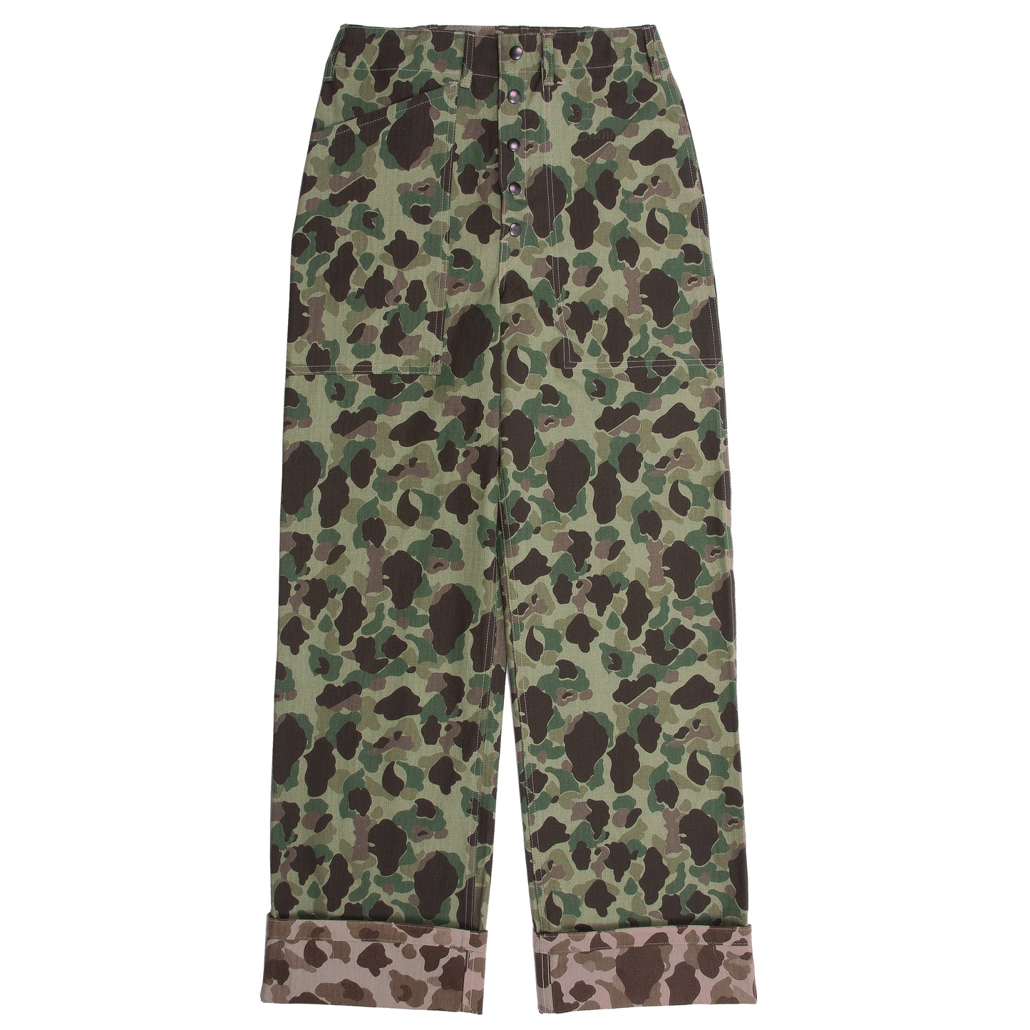 USMC P-42 CAMOUFLAGE HBT TROUSERS LIGHT GREEN BACKGROUND