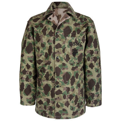 USMC P-42 CAMOFLAGE HBT JACKET LIGHT GREEN BACKGROUND