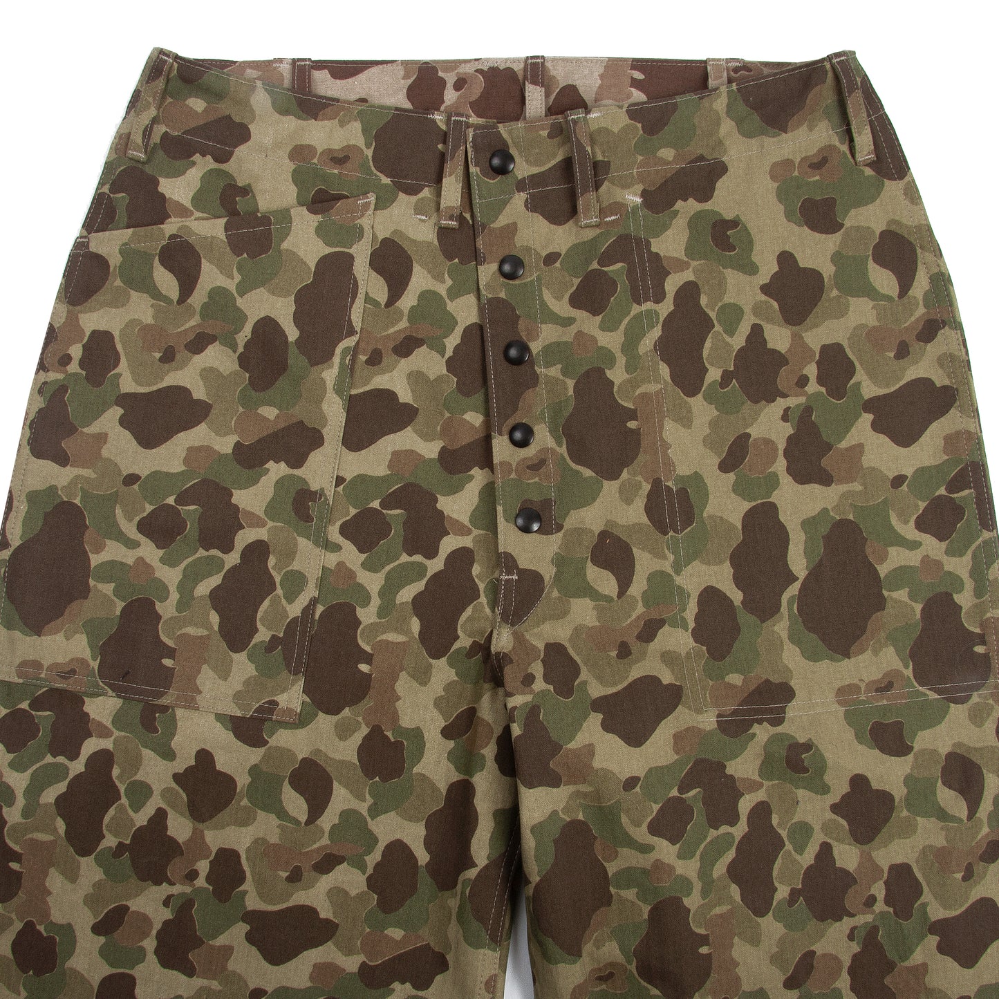 USMC P-42 CAMOUFLAGE HBT TROUSERS YELLOW BACKGROUND