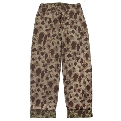 USMC P-42 CAMOUFLAGE HBT TROUSERS YELLOW BACKGROUND