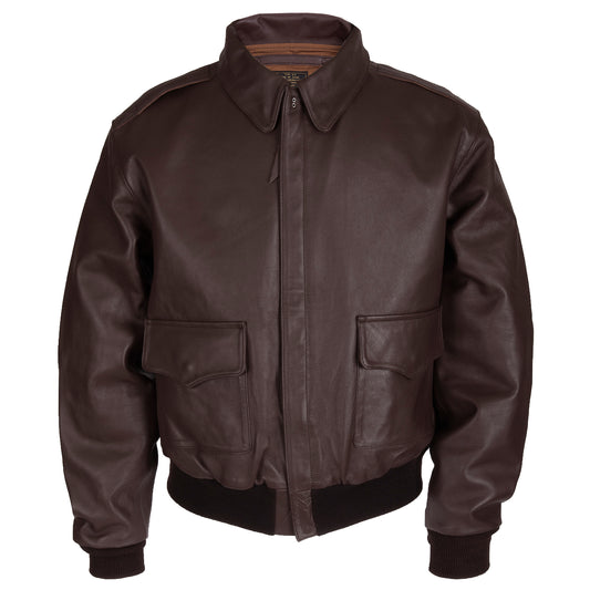 A-2 CHESTNUT L&T SPORTSWEAR HORSEHIDE AVIATORS JACKET